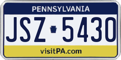 PA license plate JSZ5430