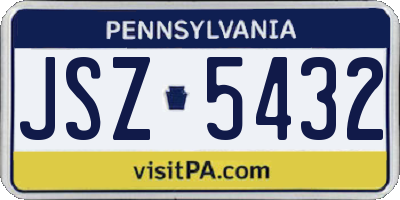 PA license plate JSZ5432