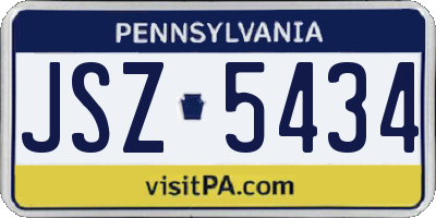 PA license plate JSZ5434