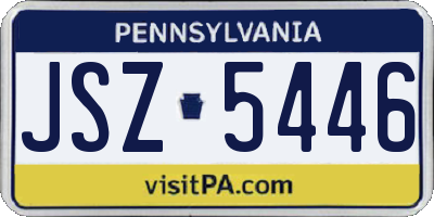 PA license plate JSZ5446