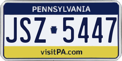PA license plate JSZ5447