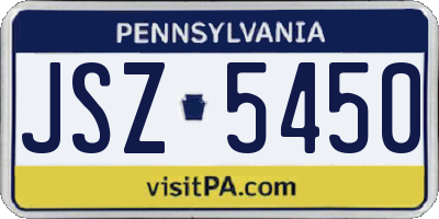 PA license plate JSZ5450
