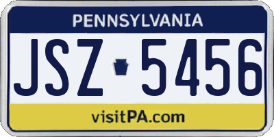 PA license plate JSZ5456