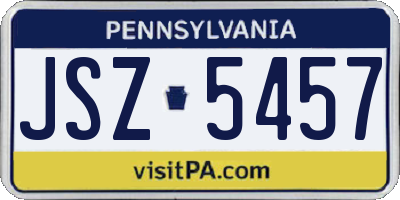 PA license plate JSZ5457