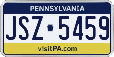 PA license plate JSZ5459