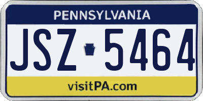 PA license plate JSZ5464