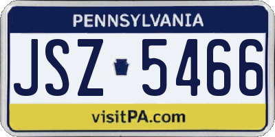 PA license plate JSZ5466