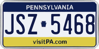 PA license plate JSZ5468