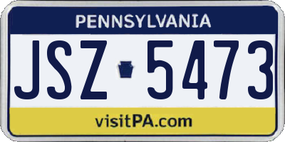 PA license plate JSZ5473