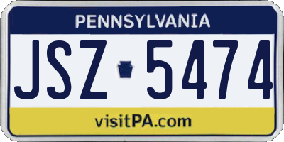 PA license plate JSZ5474