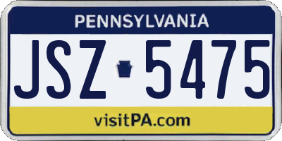 PA license plate JSZ5475