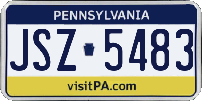 PA license plate JSZ5483