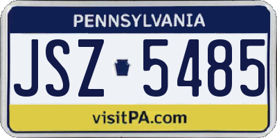 PA license plate JSZ5485