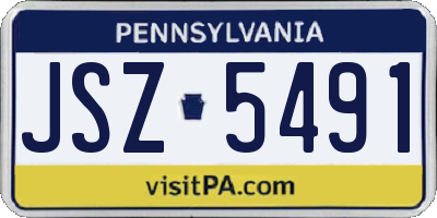 PA license plate JSZ5491