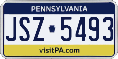 PA license plate JSZ5493