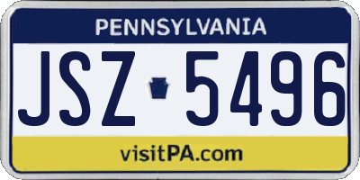 PA license plate JSZ5496