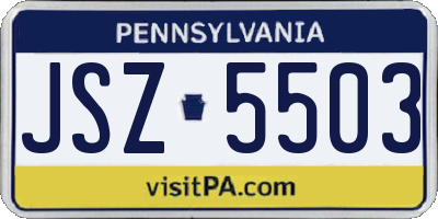PA license plate JSZ5503