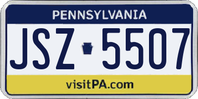 PA license plate JSZ5507