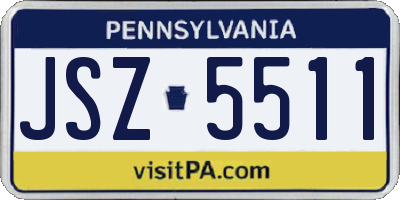 PA license plate JSZ5511