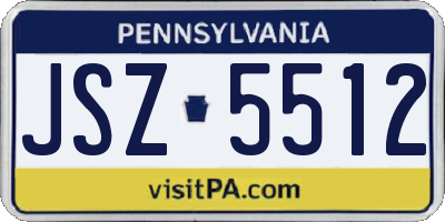 PA license plate JSZ5512