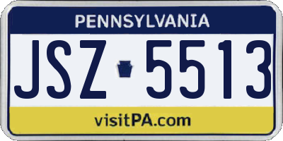 PA license plate JSZ5513