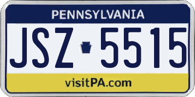PA license plate JSZ5515
