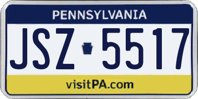 PA license plate JSZ5517