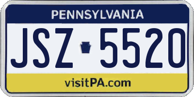 PA license plate JSZ5520
