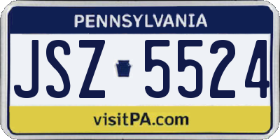 PA license plate JSZ5524