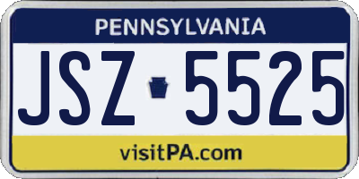 PA license plate JSZ5525
