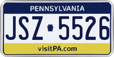 PA license plate JSZ5526
