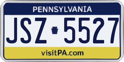 PA license plate JSZ5527