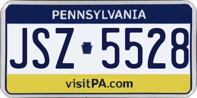 PA license plate JSZ5528