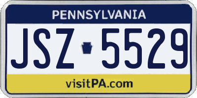 PA license plate JSZ5529