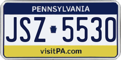PA license plate JSZ5530