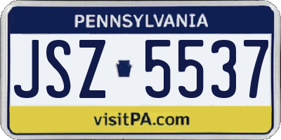 PA license plate JSZ5537