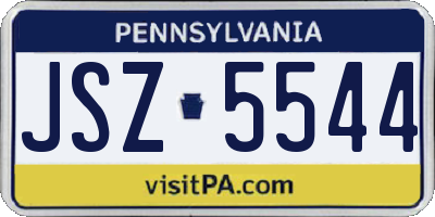 PA license plate JSZ5544
