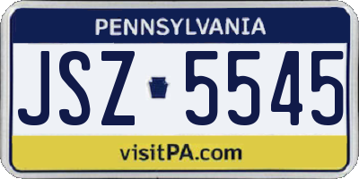 PA license plate JSZ5545