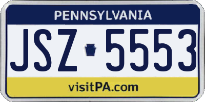 PA license plate JSZ5553