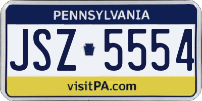 PA license plate JSZ5554