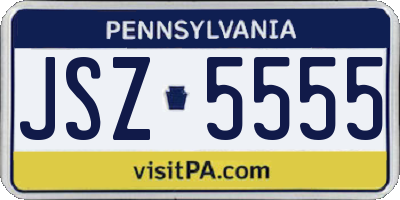 PA license plate JSZ5555