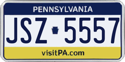 PA license plate JSZ5557