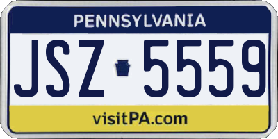 PA license plate JSZ5559