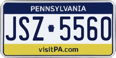 PA license plate JSZ5560
