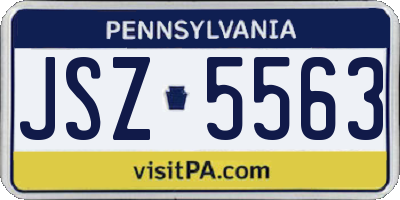 PA license plate JSZ5563