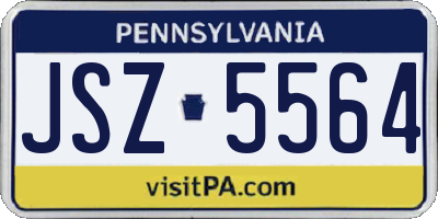 PA license plate JSZ5564