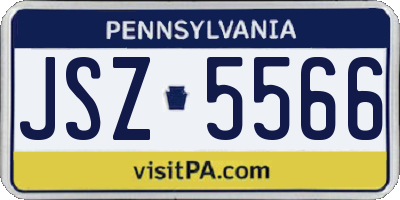 PA license plate JSZ5566