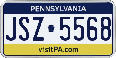 PA license plate JSZ5568