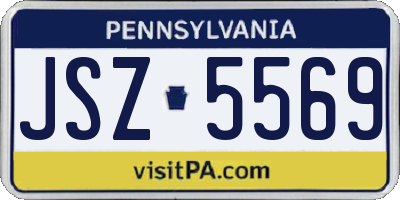 PA license plate JSZ5569