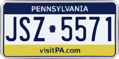 PA license plate JSZ5571